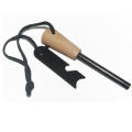 Thick Bushcraft Fire Steel with Handcrafted Wood Handle, 12,000-20,000 Strikes Traditional Survival Ferro Rod with Lanyard